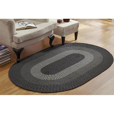 BETTER TRENDS Better Trends BRCB64100DBL Country Stripe Braided Rug; Blue - 64 x 100 in. BRCB64100DBL
